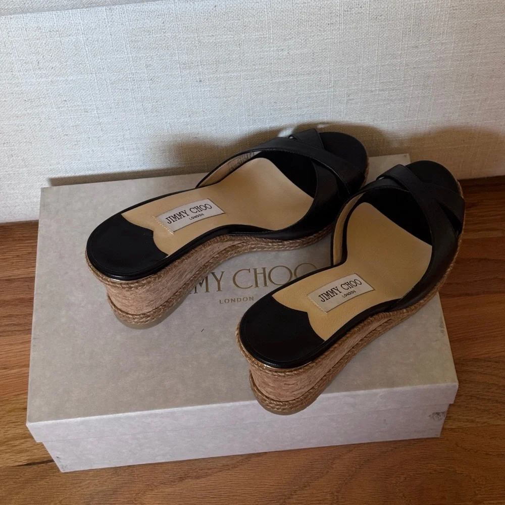 Jimmy Choo Almer Cork‎ Wedge Sandal (Women) Size 38